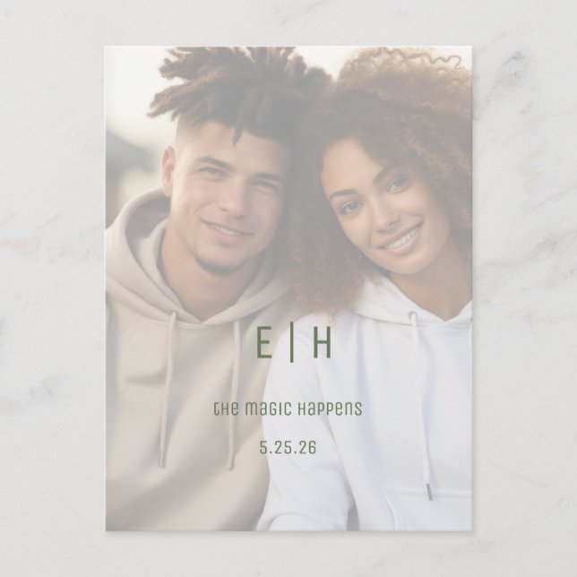 Simple Modern Printable Save The Date Postcard (Front)