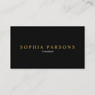 Simple Modern Professional Black and Gold Business Card