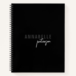 Simple Modern Professional Black Minimalist Notebook
