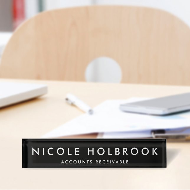 Simple Modern Professional Black & White Nameplate (Creator Uploaded)