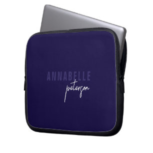 Simple Modern Professional Blue Minimalist Laptop Sleeve