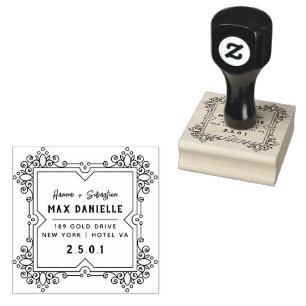 Simple Modern Professional  Bold Botanical Wreath  Rubber Stamp