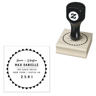 Simple Modern Professional  Bold Botanical Wreath  Rubber Stamp