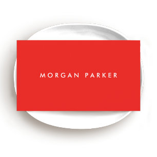 Simple Modern Professional Bright Red Business Card