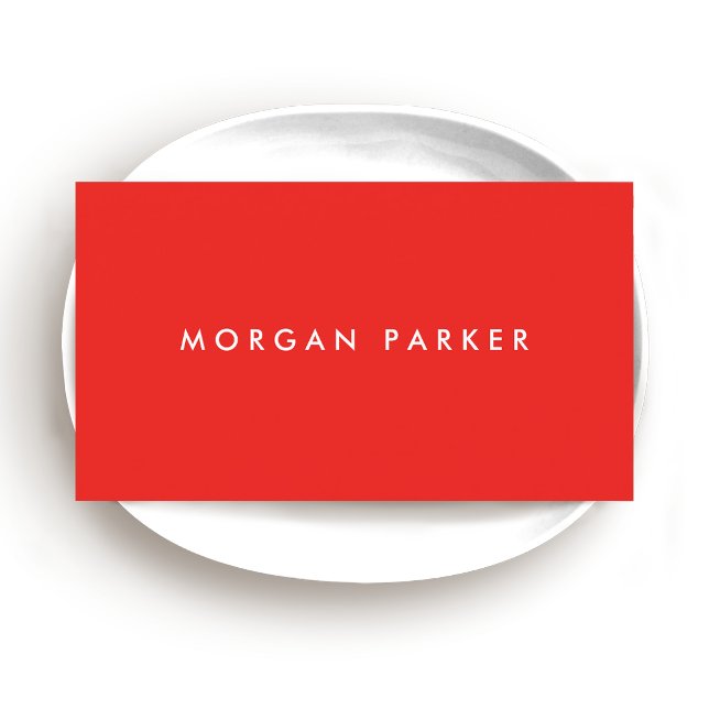 Simple Modern Professional Bright Red Business Card (Creator Uploaded)