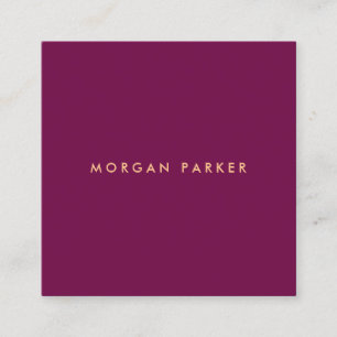 Simple Modern Professional Burgundy Wine  Square Business Card