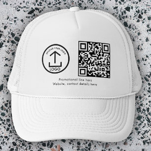 Simple Modern Professional Business Logo QR Code Trucker Hat