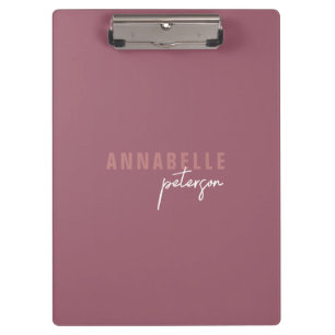 Simple Modern Professional Dusty Rose Minimalist Clipboard