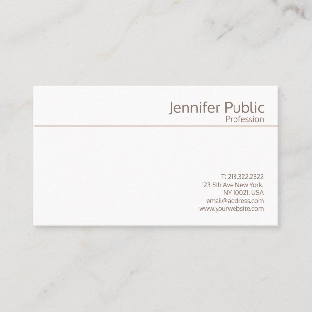 Simple Modern Professional Elegant Cosmetologist Business Card (Front)
