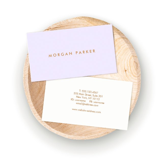 Simple Modern Professional Lavender Business Card (Creator Uploaded)