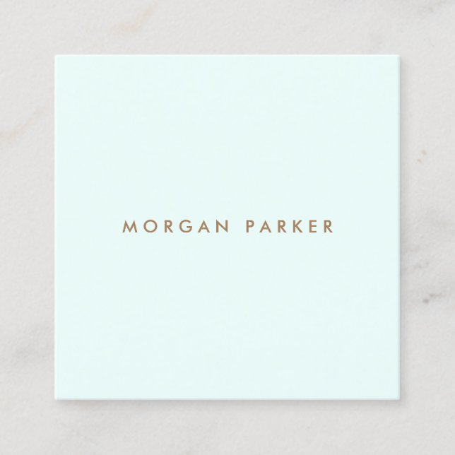 Simple Modern Professional Light Blue  Square Business Card (Front)
