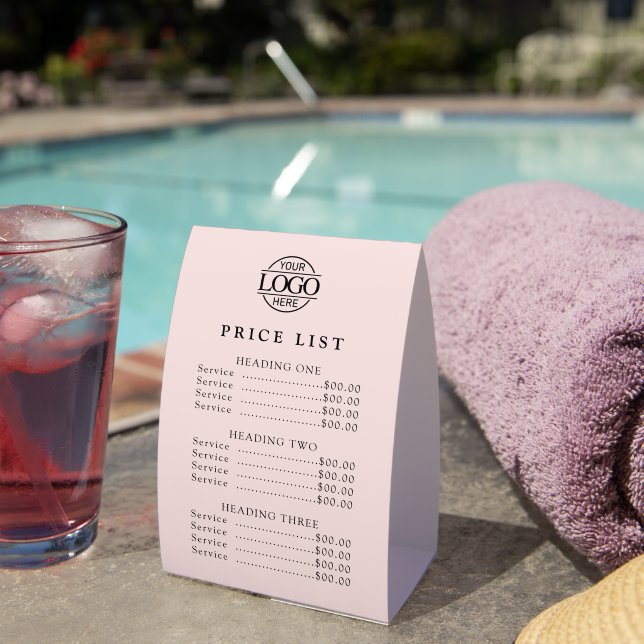 Simple Modern Professional Logo Menu Price List (Insitu(On Table))