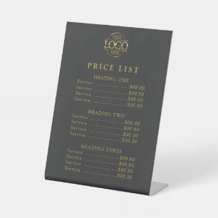 Simple Modern Professional Logo Menu Price List Pedestal Sign