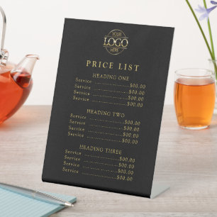 Simple Modern Professional Logo Menu Price List Pedestal Sign