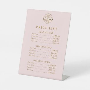 Simple Modern Professional Logo Menu Price List Pedestal Sign