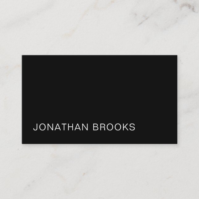 Simple Modern Professional Minimal Black & White Business Card (Front)