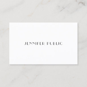 Simple Modern Professional Plain Elegant White Business Card