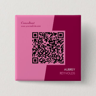 Simple Modern Professional QR Code Feminine Pink 15 Cm Square Badge