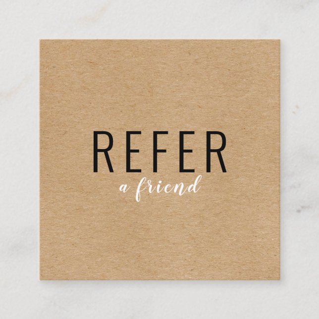 Simple Modern Professional Rustic Kraft Referral Card (Front)