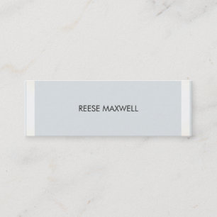 Simple Modern Professional Silver Border Grey Mini Business Card