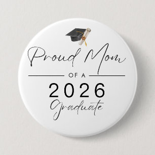 Simple Modern Proud mum of a 2024 graduate  7.5 Cm Round Badge