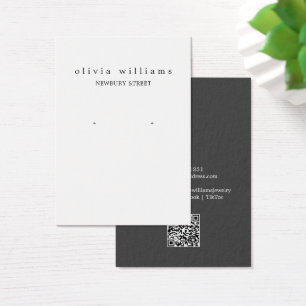Simple Modern QR Code Earring Display Card