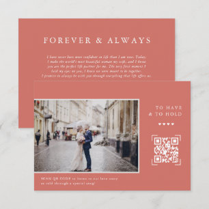 Simple Modern QR Code   Letter to Bride Photo Thank You Card