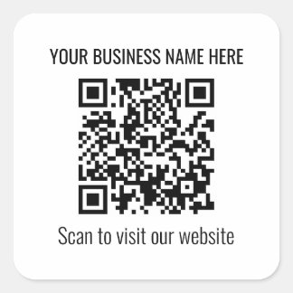 Simple Modern QR Code Square Sticker