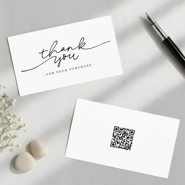 Simple Modern QR code Thank You Stylish Business Card (Creator Uploaded)