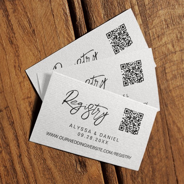 Simple Modern QR code wedding registry custom Enclosure Card (Wedding registry QR code enclosure card.)