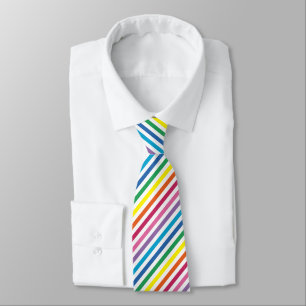 Simple Modern Rainbow Colours Stripes Pattern Tie