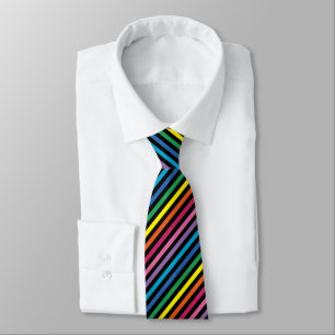 Simple Modern Rainbow Colours Stripes Pattern Tie