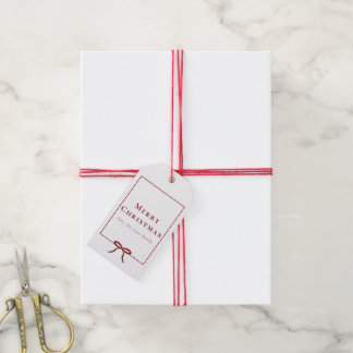 Simple Modern Red Bow  Gift Tags