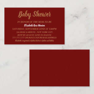 Simple & Modern, Red & Gold Baby Shower Ticket