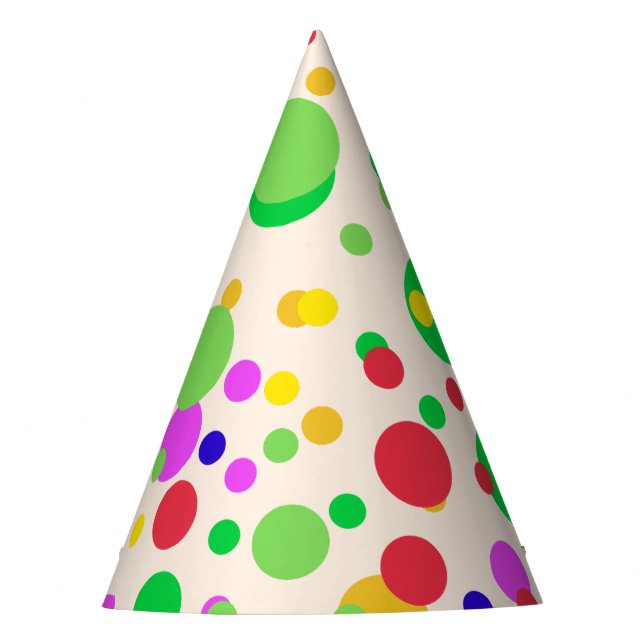 Simple Modern red green Polka dot birthday party Party Hat (Front)