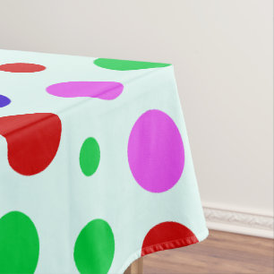 Simple Modern red green Polka dot birthday party Tablecloth