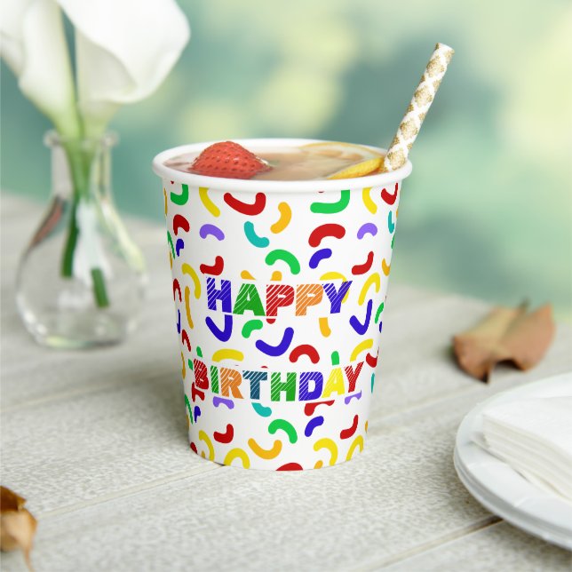 Simple Modern red green Sprinkle  birthday party Paper Cups (Insitu)
