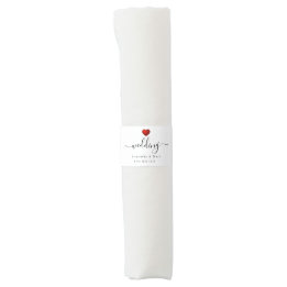 Simple Modern Red Heart Wedding Napkin Band