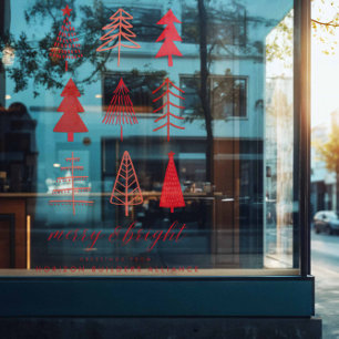 Simple Modern Red Merry & Bright Christmas Welcome