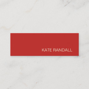 Simple Modern Red Professional Mini Business Card
