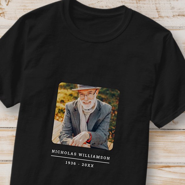 Simple Modern Remembrance Memorial Custom Photo T-Shirt (Creator Uploaded)