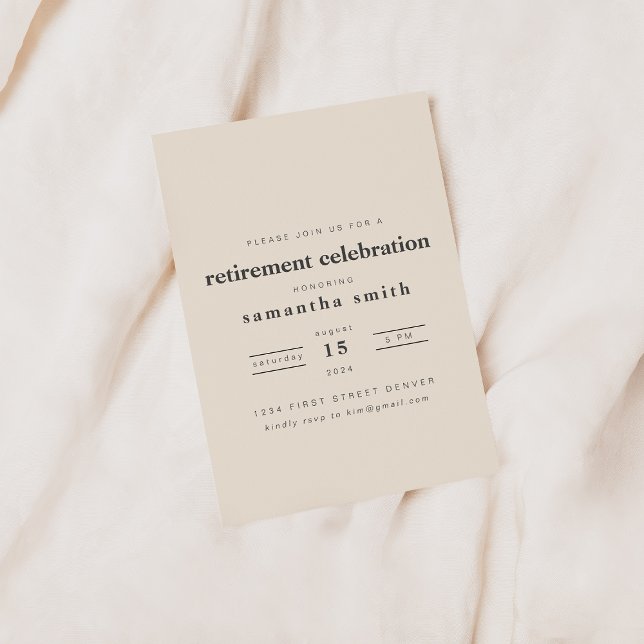 Simple Modern Retirement Party Invitation (Creator Uploaded)