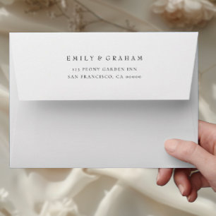 Simple Modern Return Address Wedding Envelope