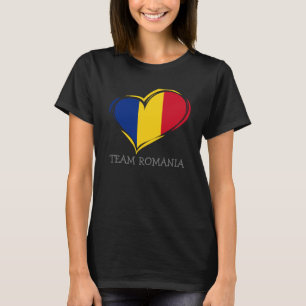 Simple Modern ROMANIA Fan Cheer Flag team name T-Shirt