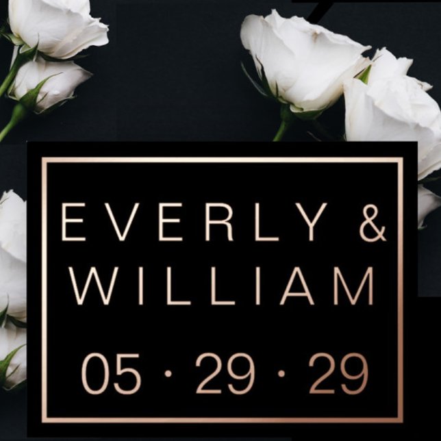 Simple Modern ROSE Gold Border Wedding RSVP     Foil Invitation Postcard (Creator Uploaded)