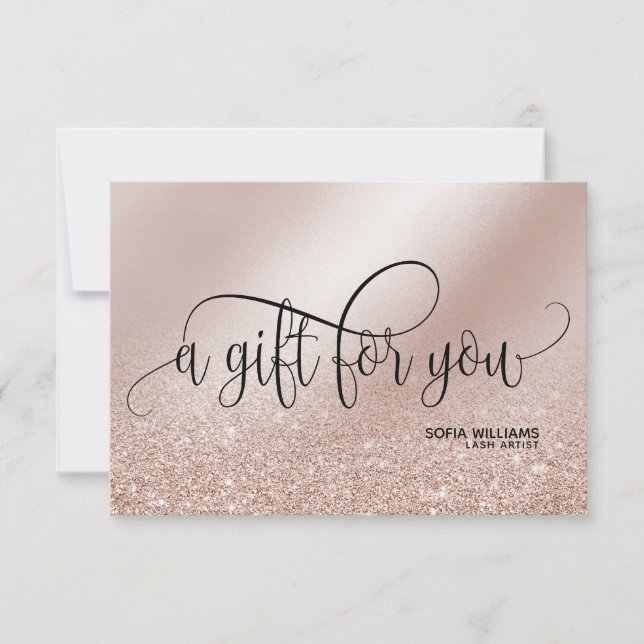 Simple & Modern Rose gold Certificate Gift Card (Front)