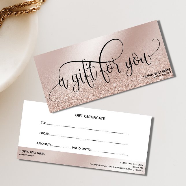 Simple & Modern Rose gold Certificate Gift Card (Creator Uploaded)
