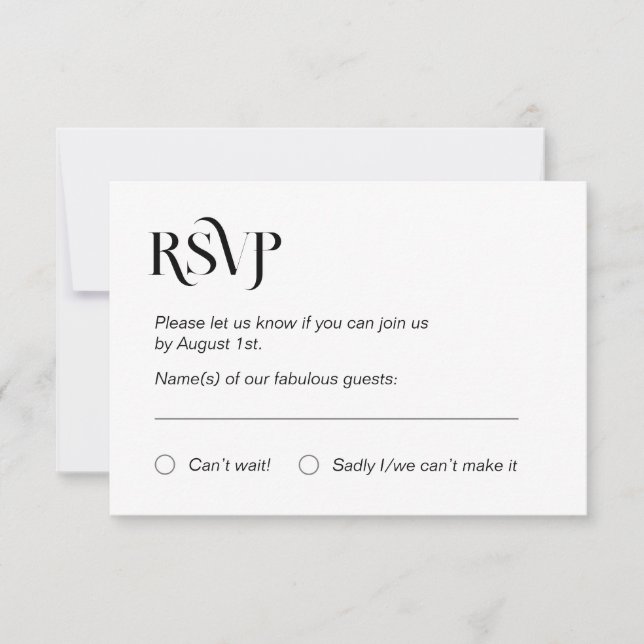 Simple modern RSVP card (Front)
