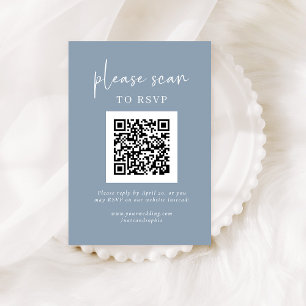 Simple Modern RSVP with QR Code   Dusty Blue Enclosure Card