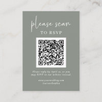 Simple Modern RSVP with QR Code | Sage Green